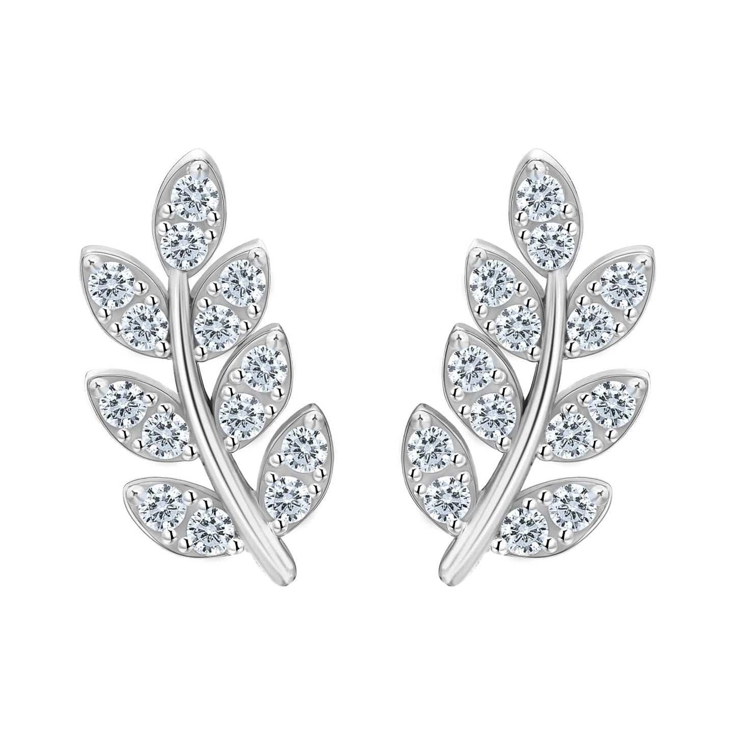 Wholesale Women Earrings S925 Silver Olive Leaf Stud Earrings