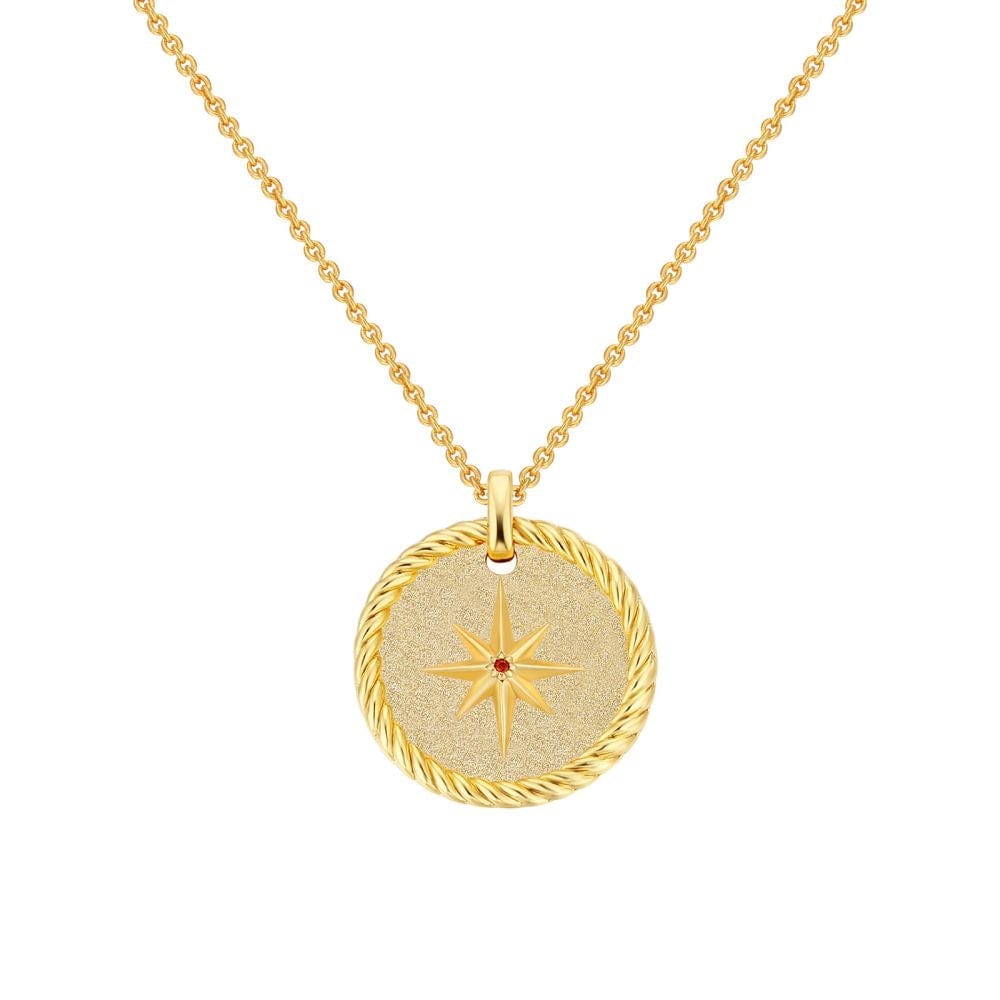 Wholesale 925 Sterling Silver North Star Gold Coin Pendant Necklace for Women