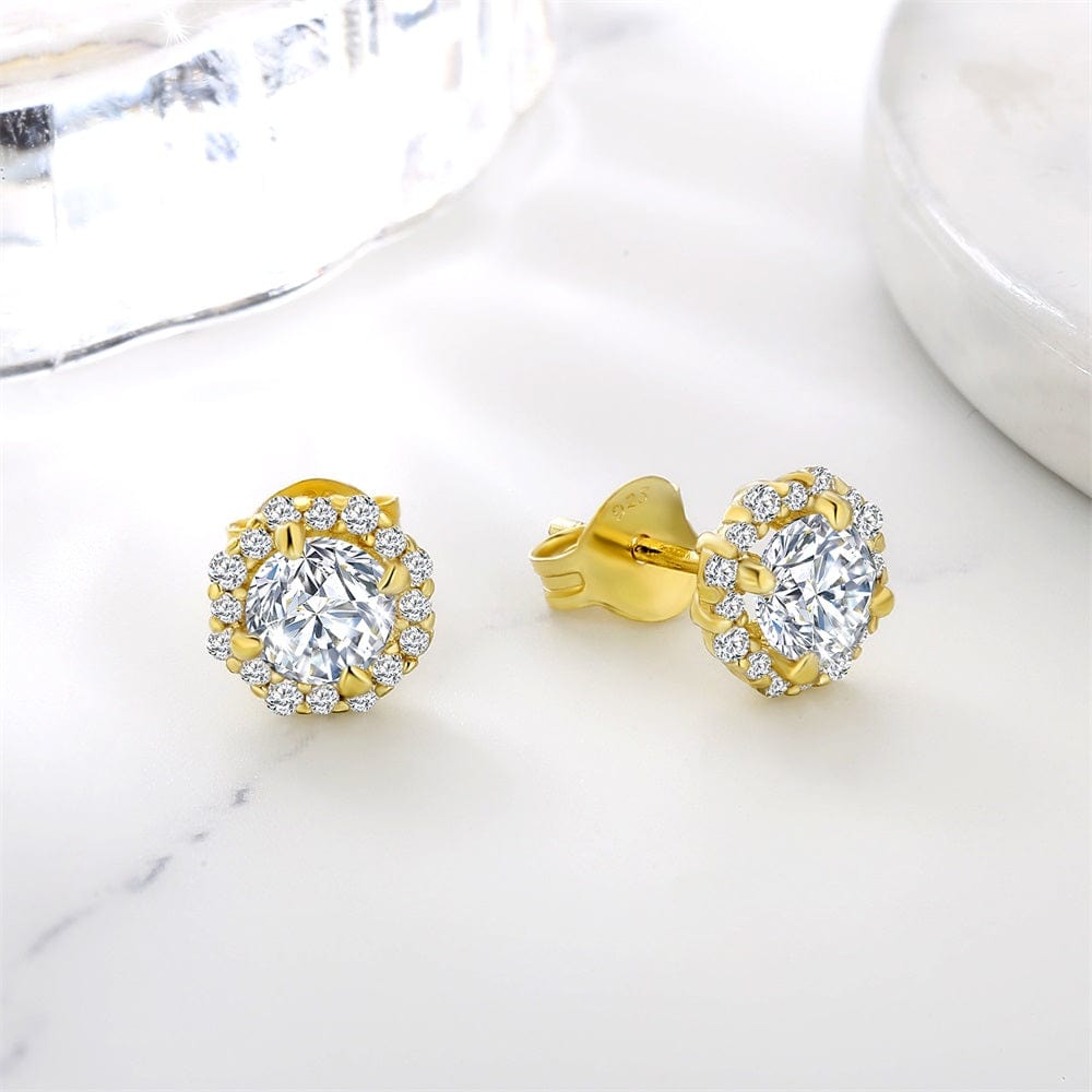 Wholesale Moissanite Earrings 0.5 Carats *2 VVS1 Round Moissanite Earrings