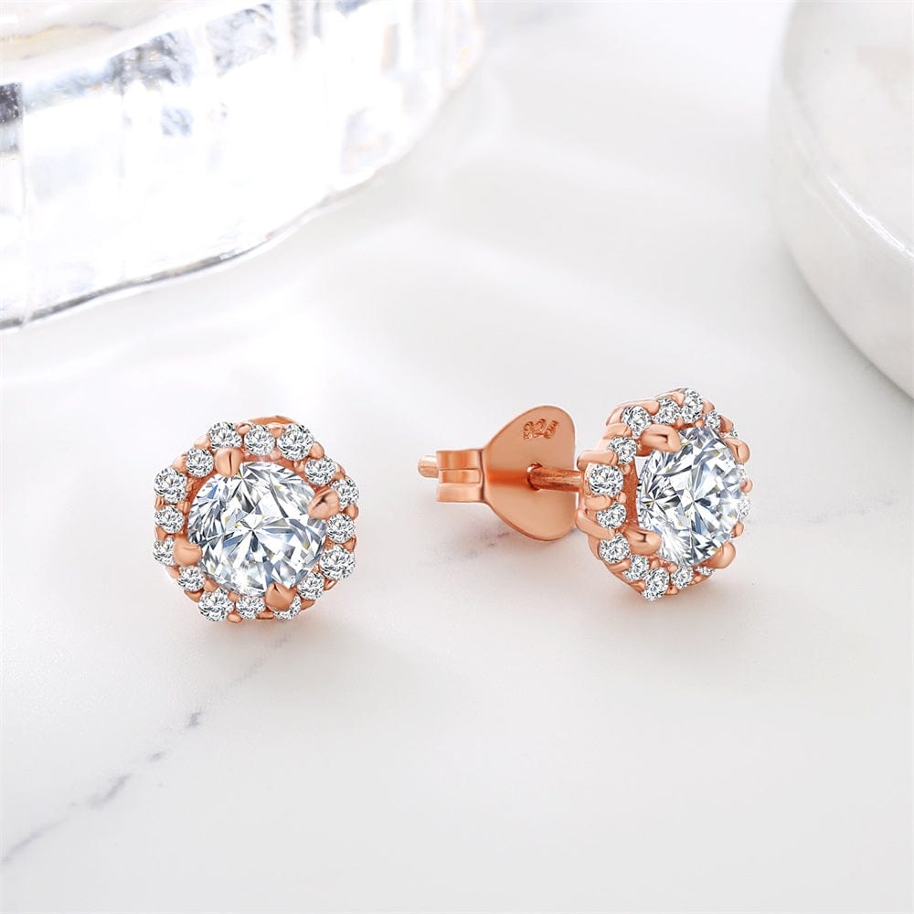 Wholesale Moissanite Earrings 0.5 Carats *2 VVS1 Round Moissanite Earrings