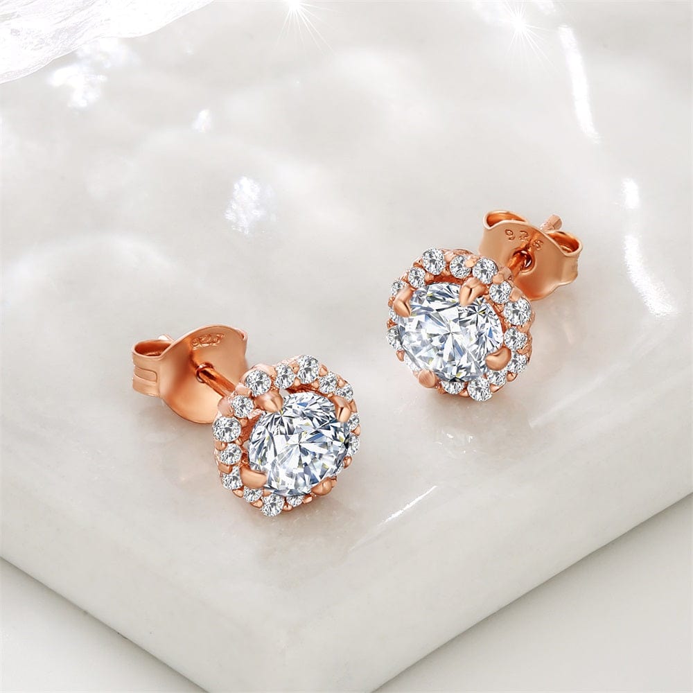 Wholesale Moissanite Earrings 0.5 Carats *2 VVS1 Round Moissanite Earrings