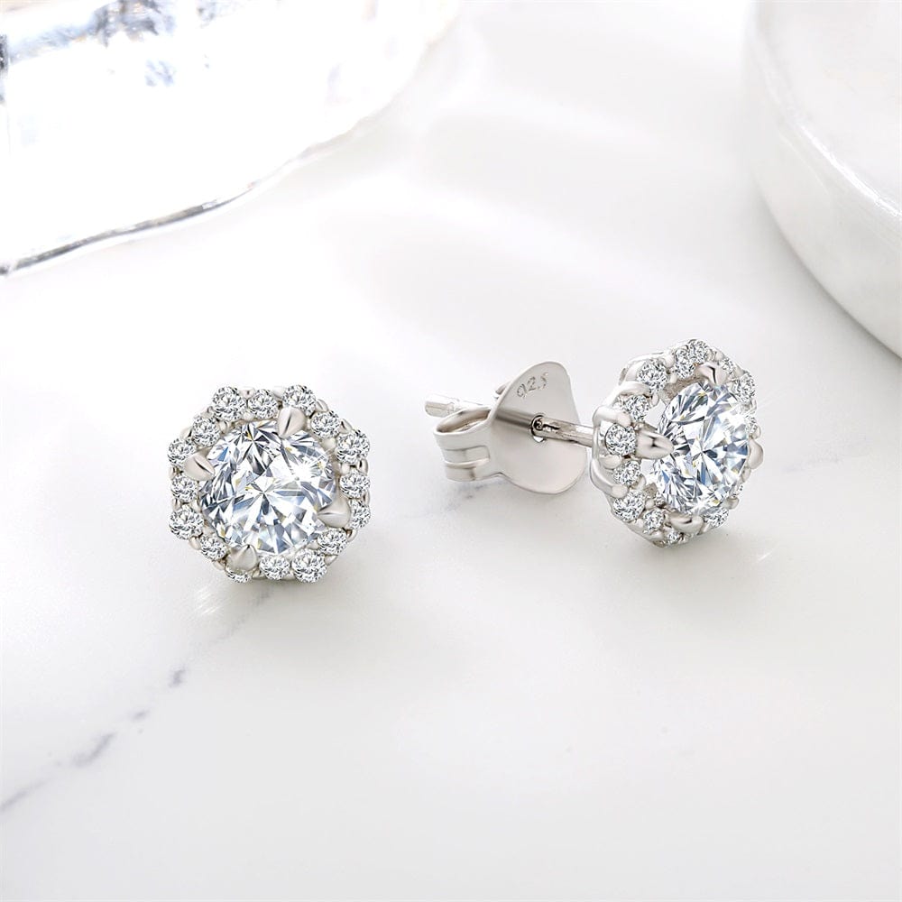 Wholesale Moissanite Earrings 0.5 Carats *2 VVS1 Round Moissanite Earrings