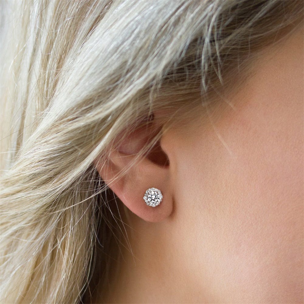 Wholesale Moissanite Earrings 0.5 Carats *2 VVS1 Round Moissanite Earrings