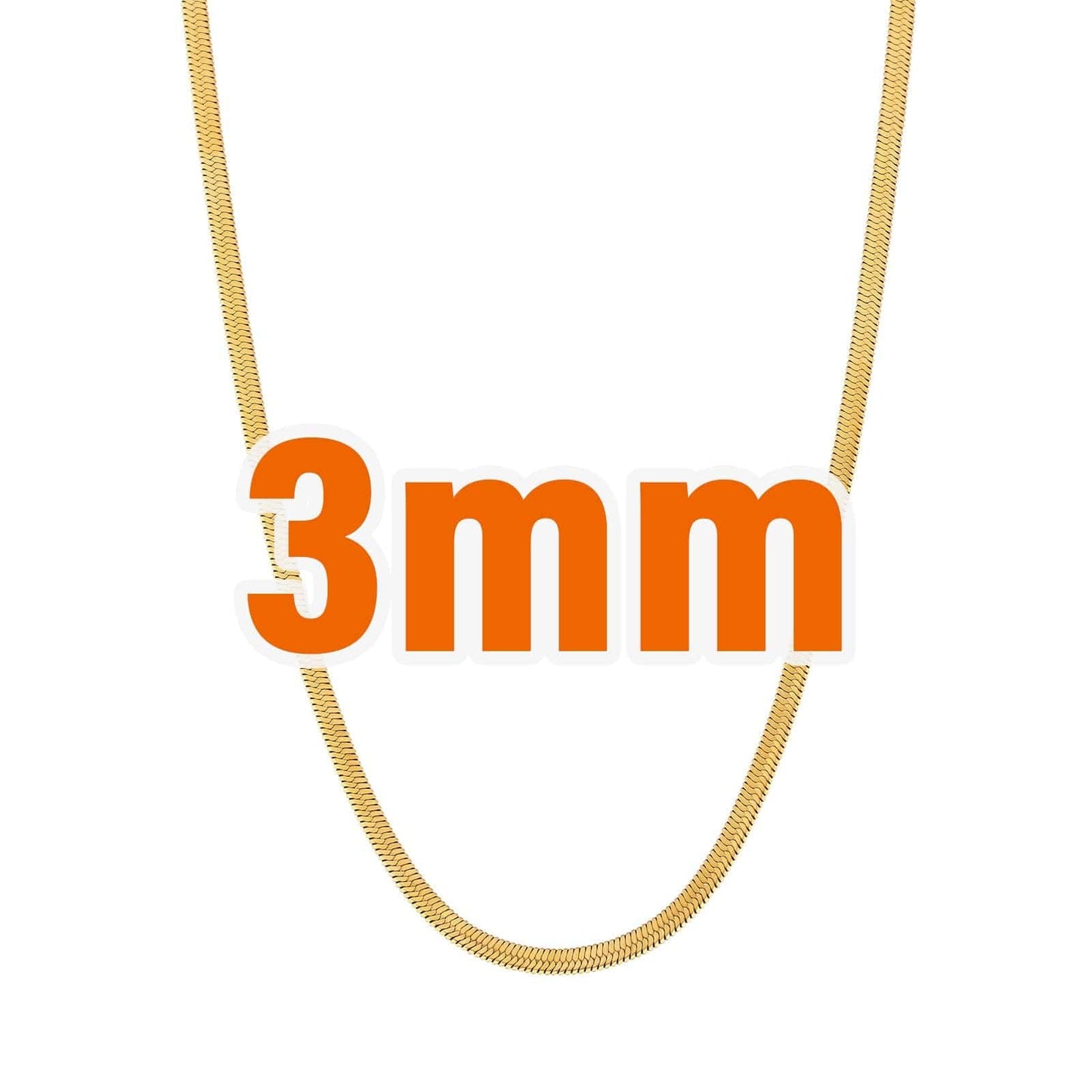 Wholesale Hip Hop Gold Chains Snake chain/Herringbone Chain 3mm-5mm PVD Stainless Steel for Women