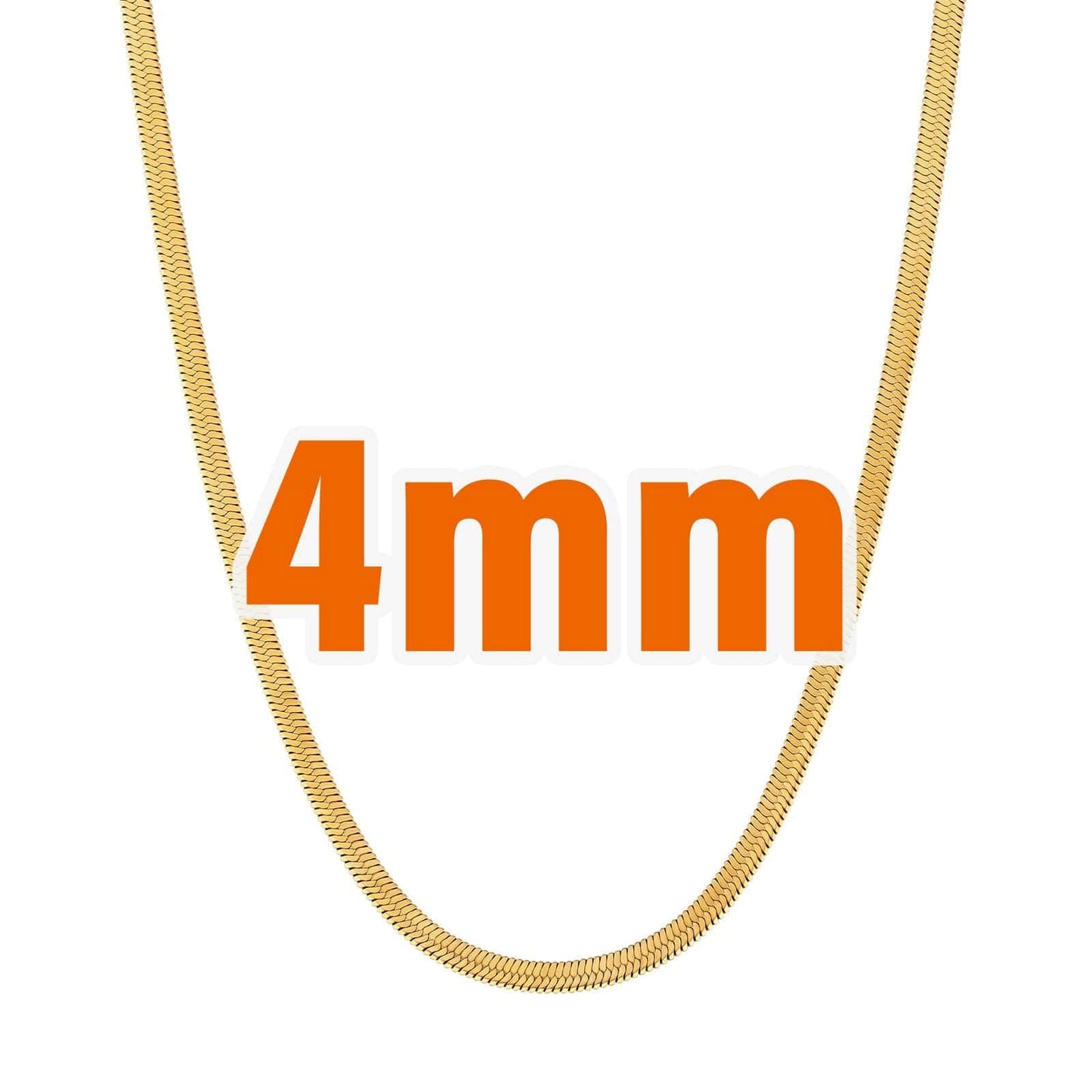 Wholesale Hip Hop Gold Chains Snake chain/Herringbone Chain 3mm-5mm PVD Stainless Steel for Women