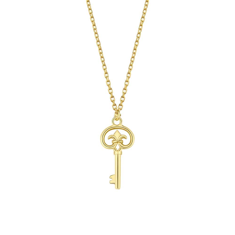 16K gold Key 1.2mm width necklace for women