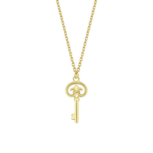 16K gold Key 1.2mm width necklace for women