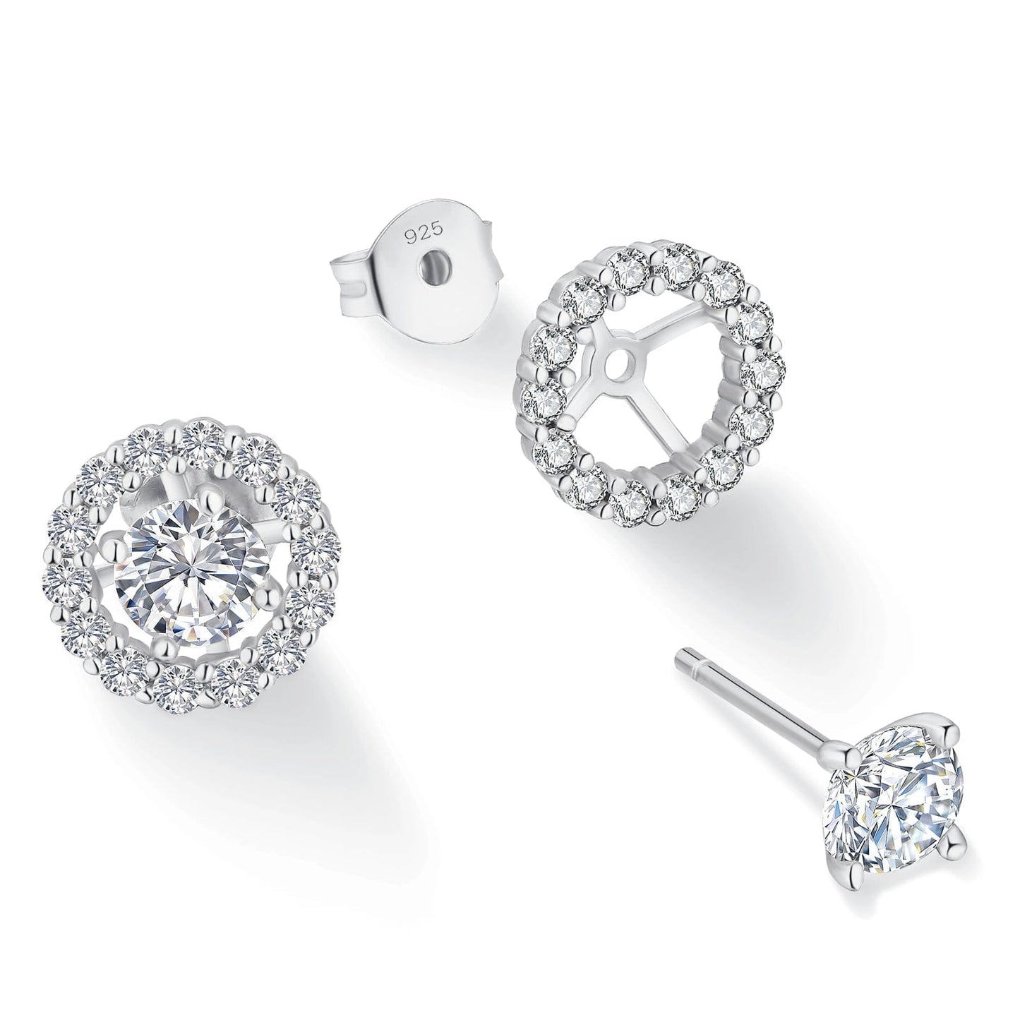 Wholesale Moissanite Earrings VVS1 Round 0.5 Carats *2 2-way Wear Detachable Excellent 0207