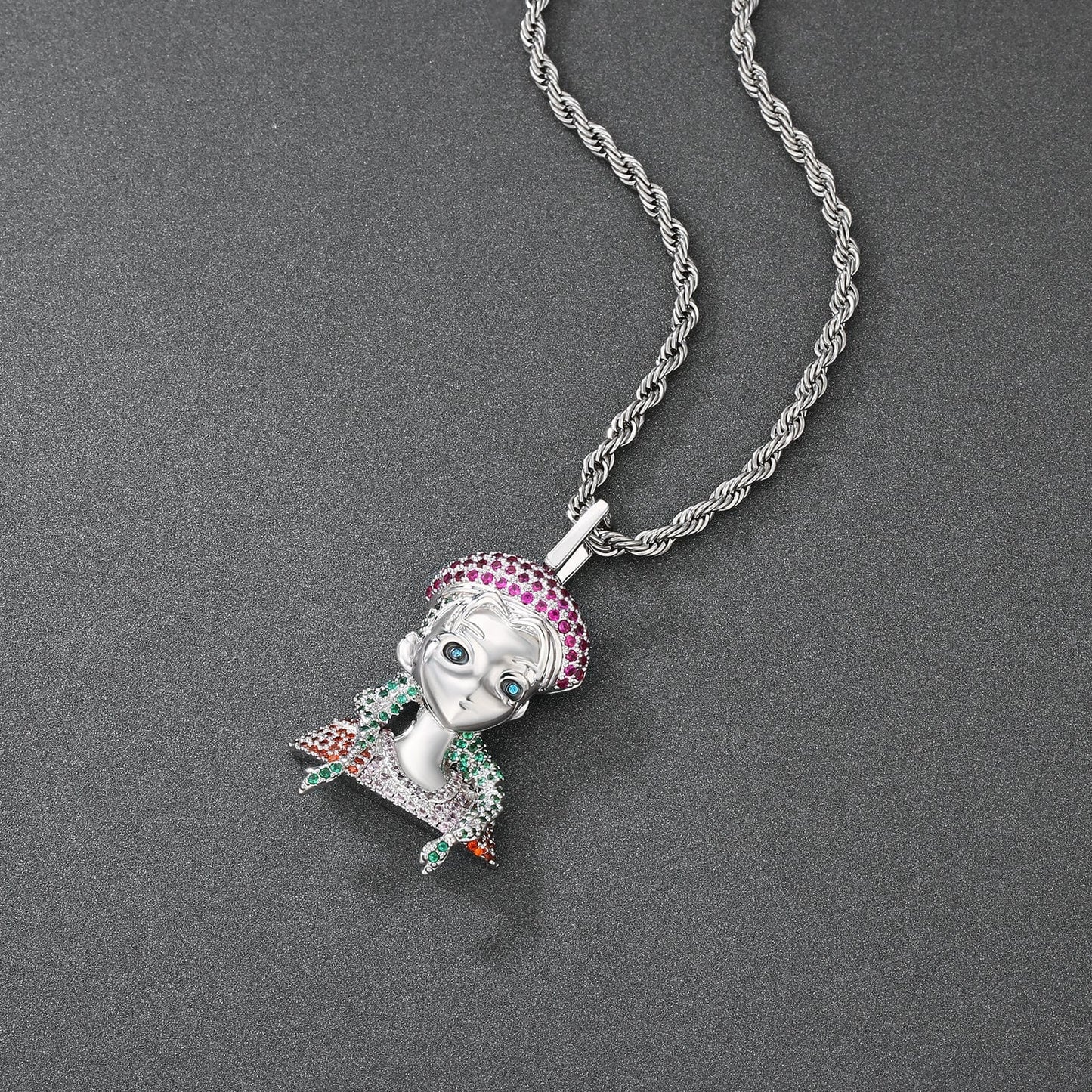 Whlosale Pendant Anime Girl in White Gold