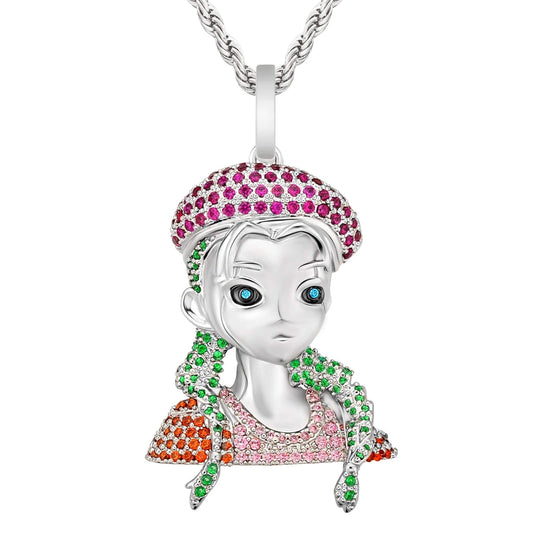 Whlosale Pendant Anime Girl in White Gold