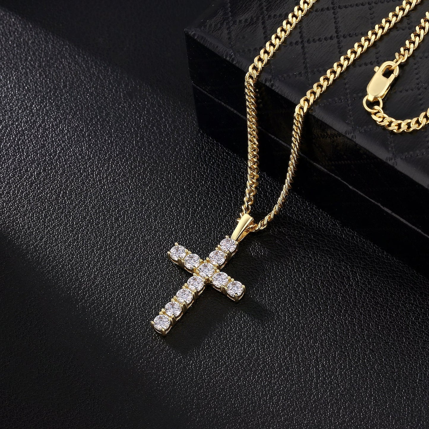 1.10 Carats VVS1 Moissanite Cross Pendant for Men 14K Gold/ White Gold