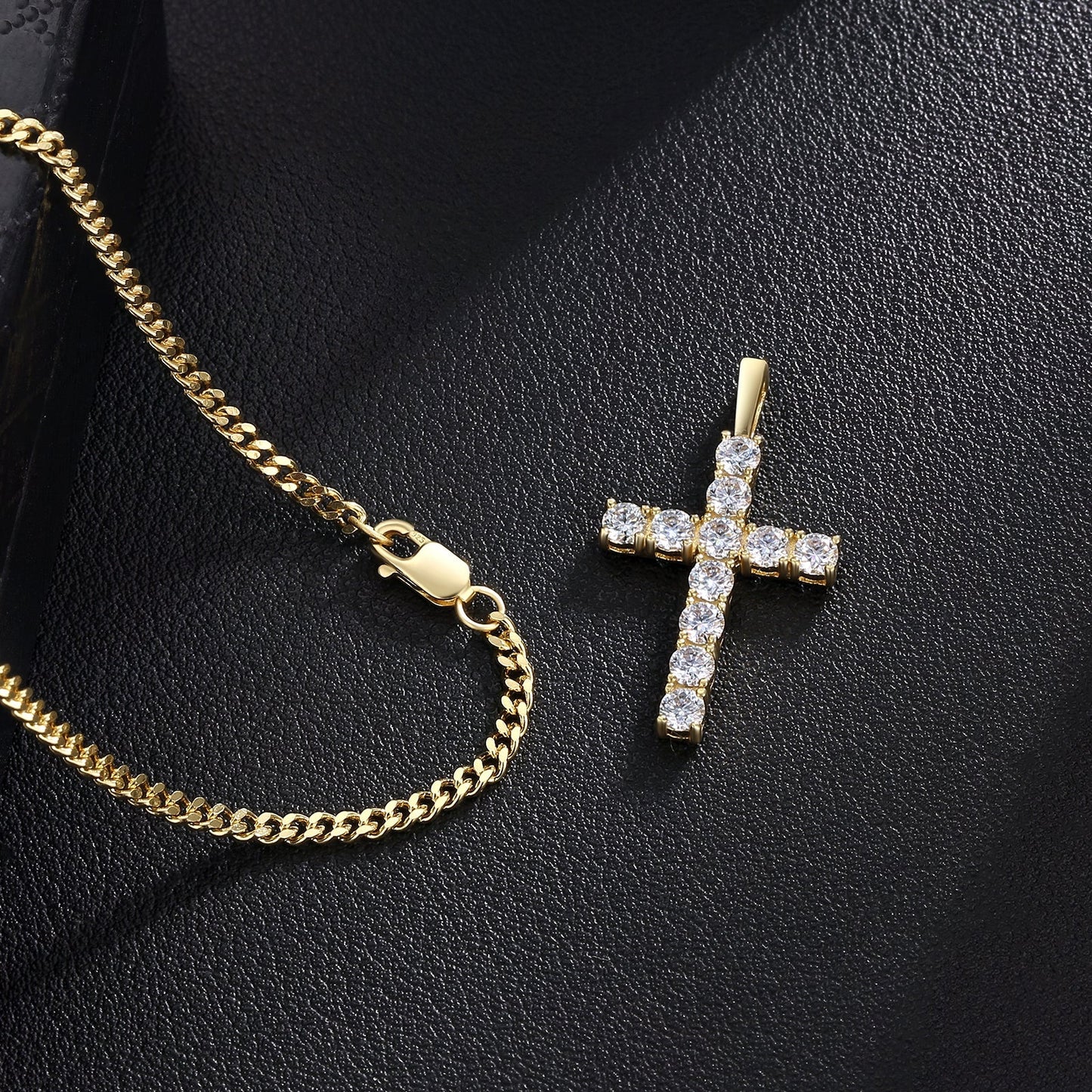 1.10 Carats VVS1 Moissanite Cross Pendant for Men 14K Gold/ White Gold