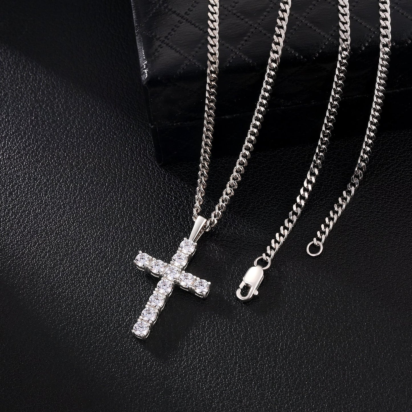 1.10 Carats VVS1 Moissanite Cross Pendant for Men 14K Gold/ White Gold