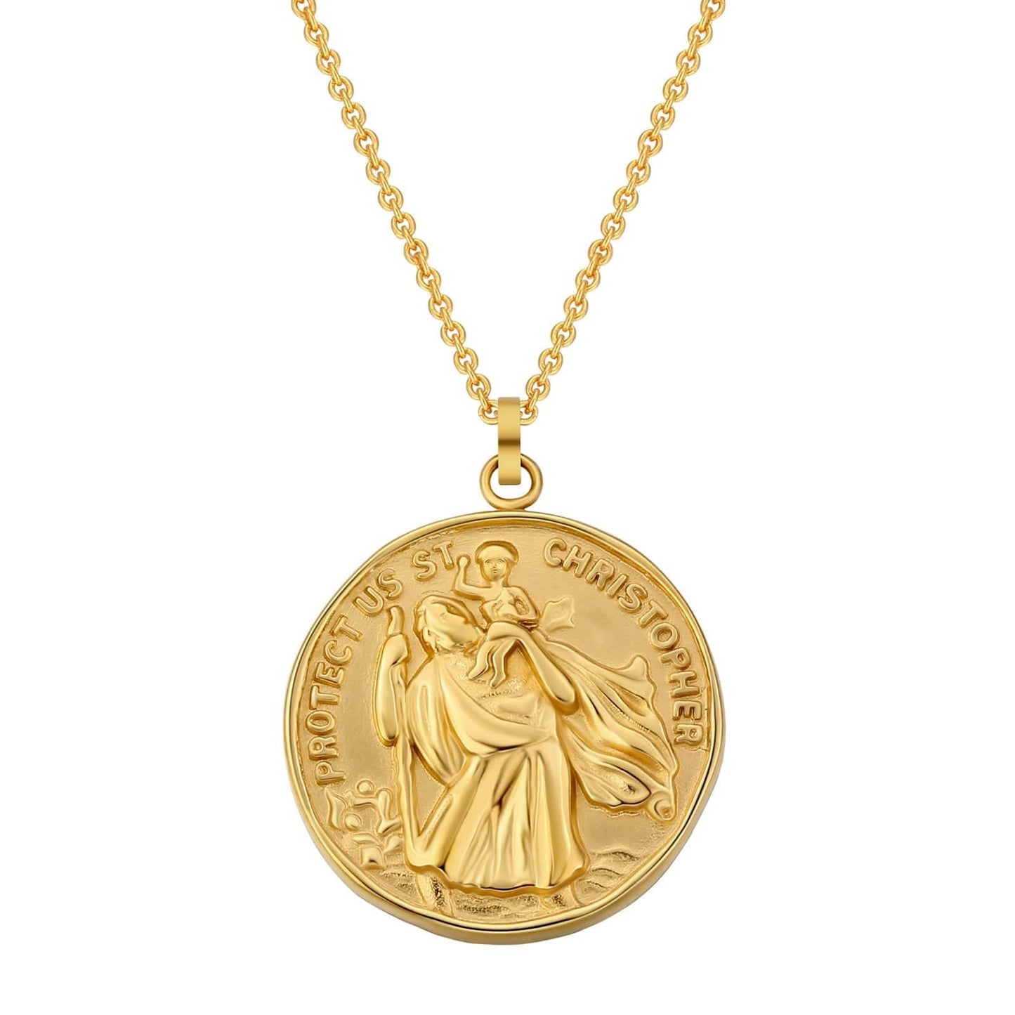 Wholesale Christopher Gold Coin Pendant Necklace for Women