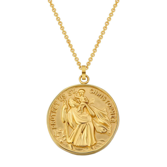 Wholesale Christopher Gold Coin Pendant Necklace for Women