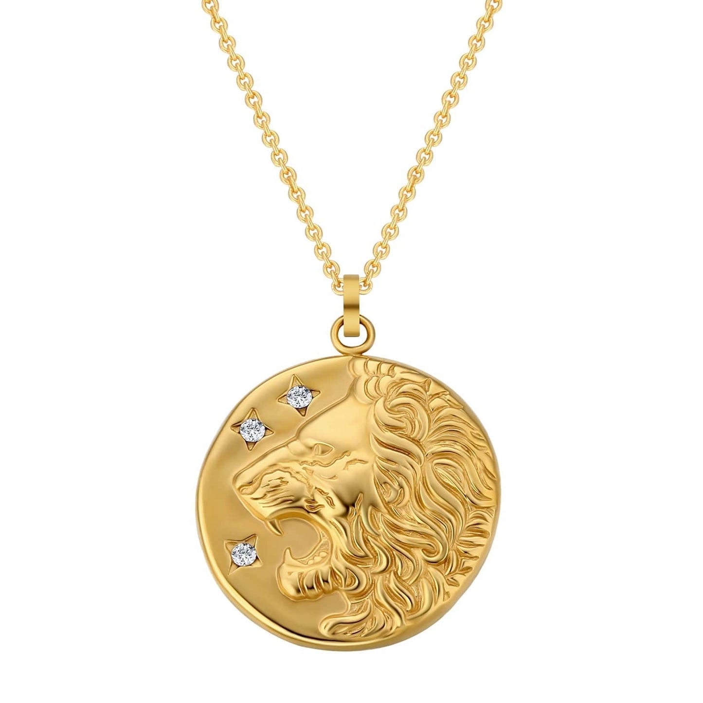 Wholesale Lion Gold Coin Pendant Necklace for Women