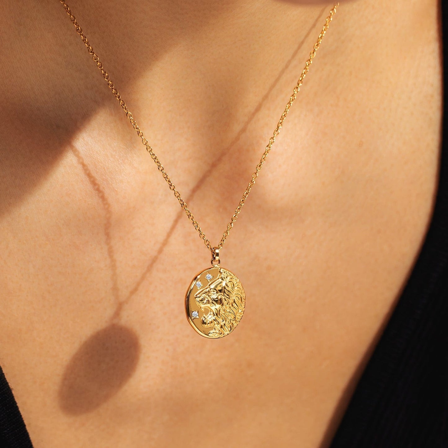 Wholesale Lion Gold Coin Pendant Necklace for Women