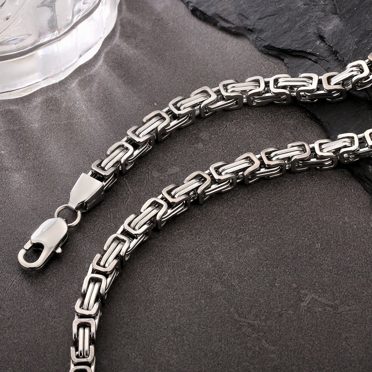 Wholesale Byzantine Chain Link Necklace 5mm Stainless Steel For Hip Hop Jewelry