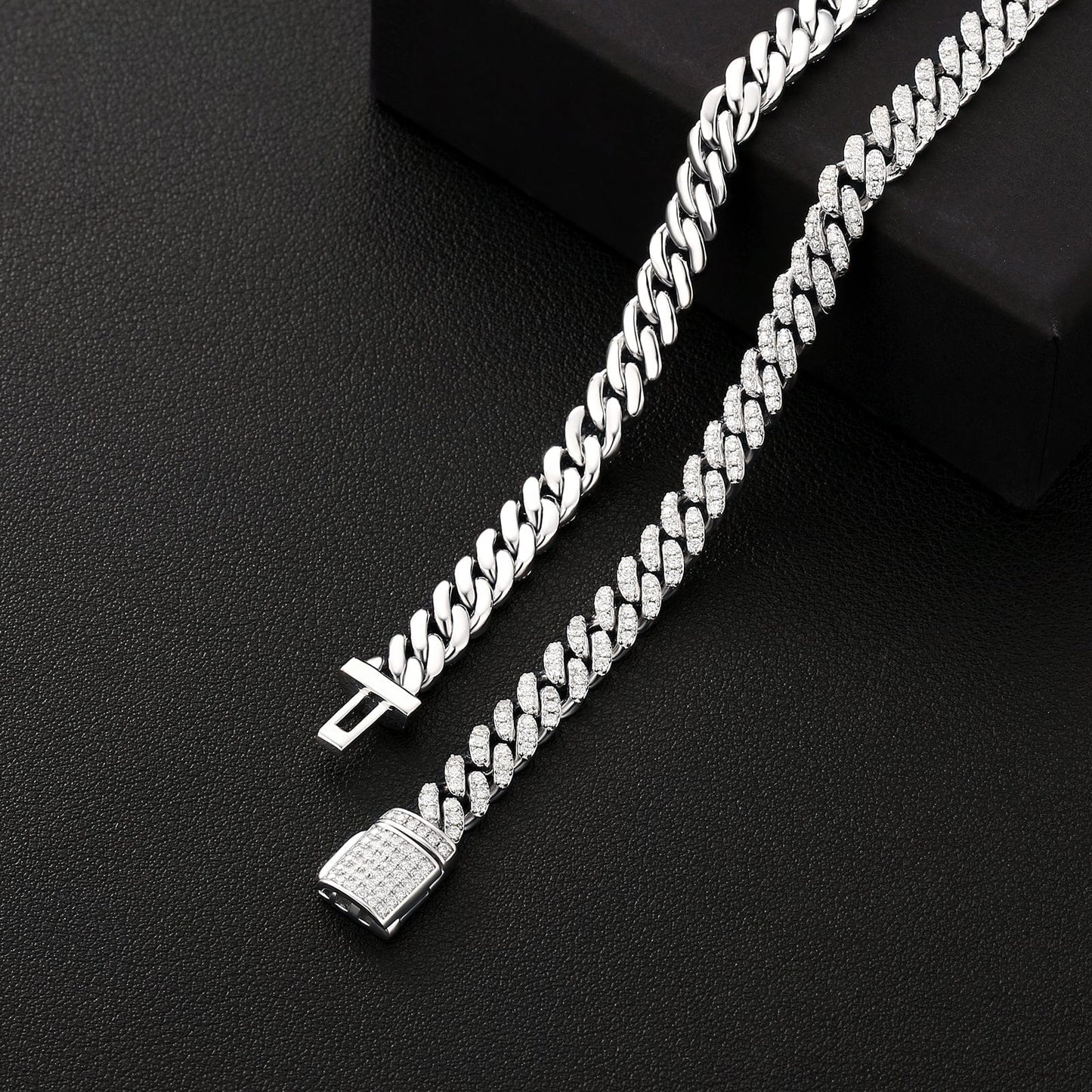 Wholesale Moissanite Cuban Link Chain VVS1 Necklace 6mm 925 Sterling Silver Hip Hop Chains Rhodium Plated Women Jewelry