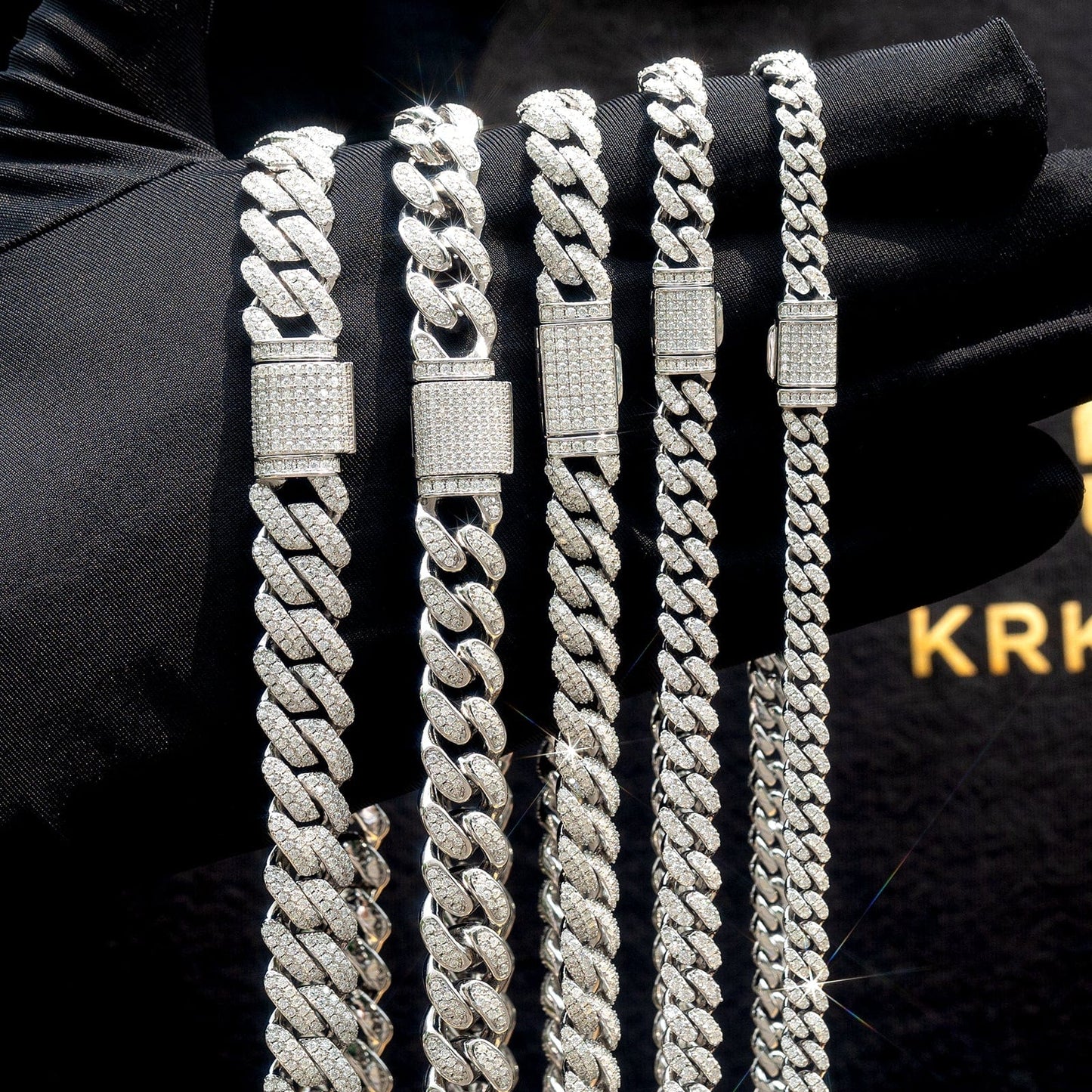 Wholesale VVS1 Moissanite Cuban Link Chain Necklace 14mm 925 Sterling Silver Hip Hop Chains Rhodium Plated Men Jewelry