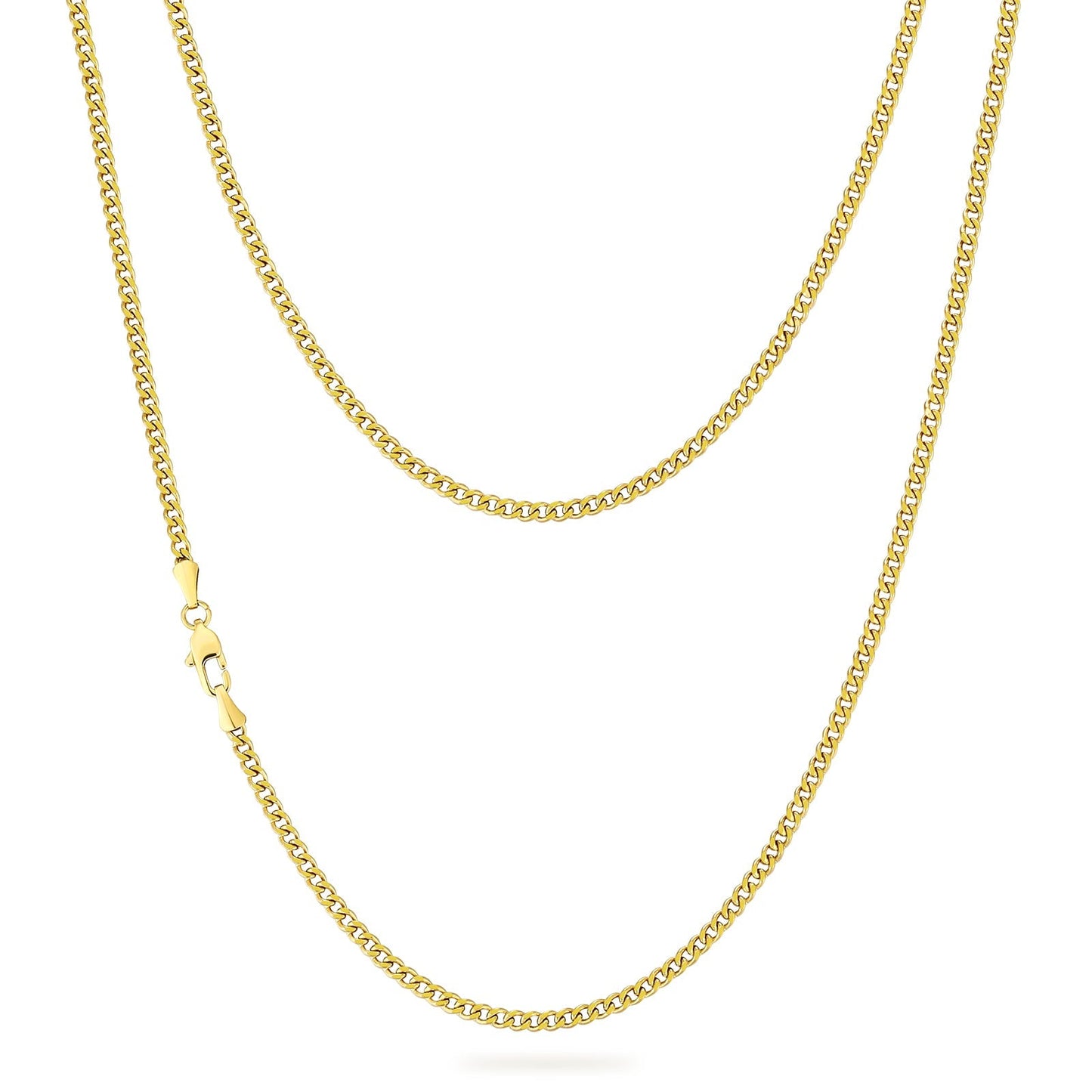 Wholesale Cuban Curb Chain 3mm 14K Gold/White Gold