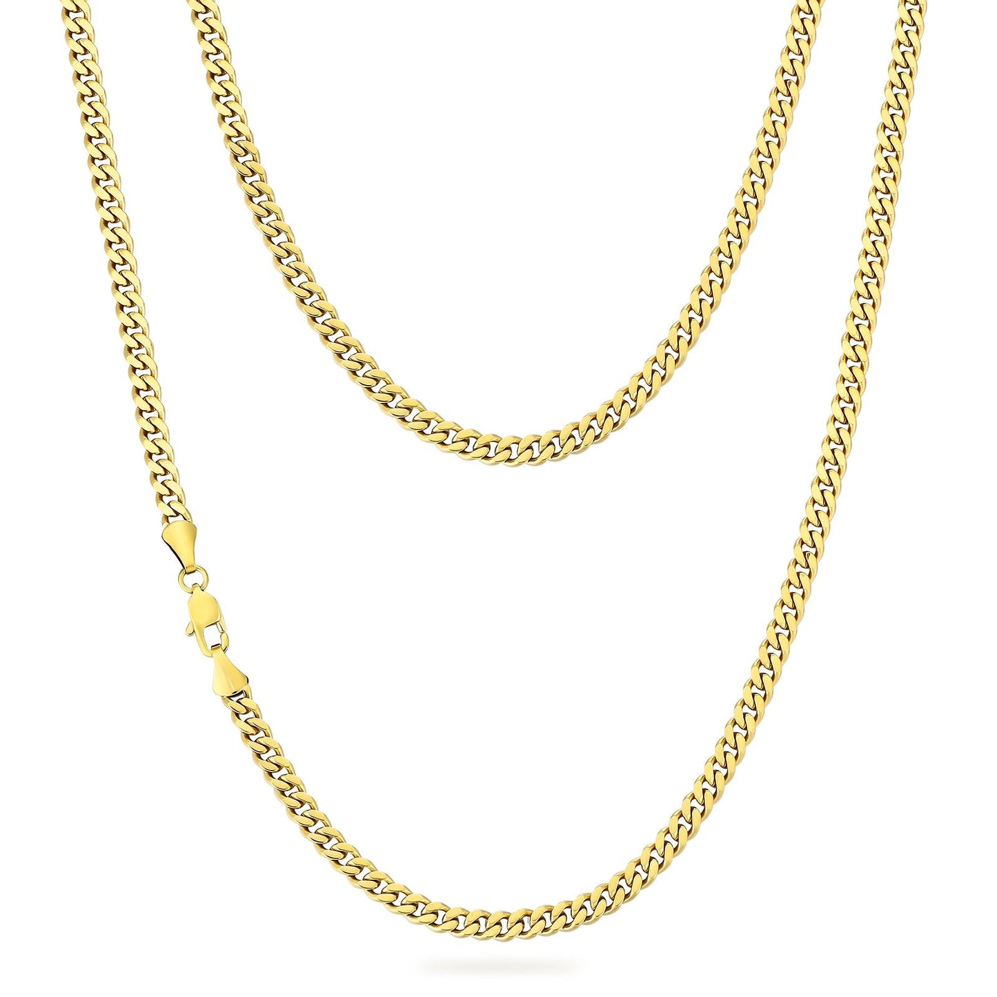 Wholesale Cuban Curb Chain 4mm 14K Gold/White Gold