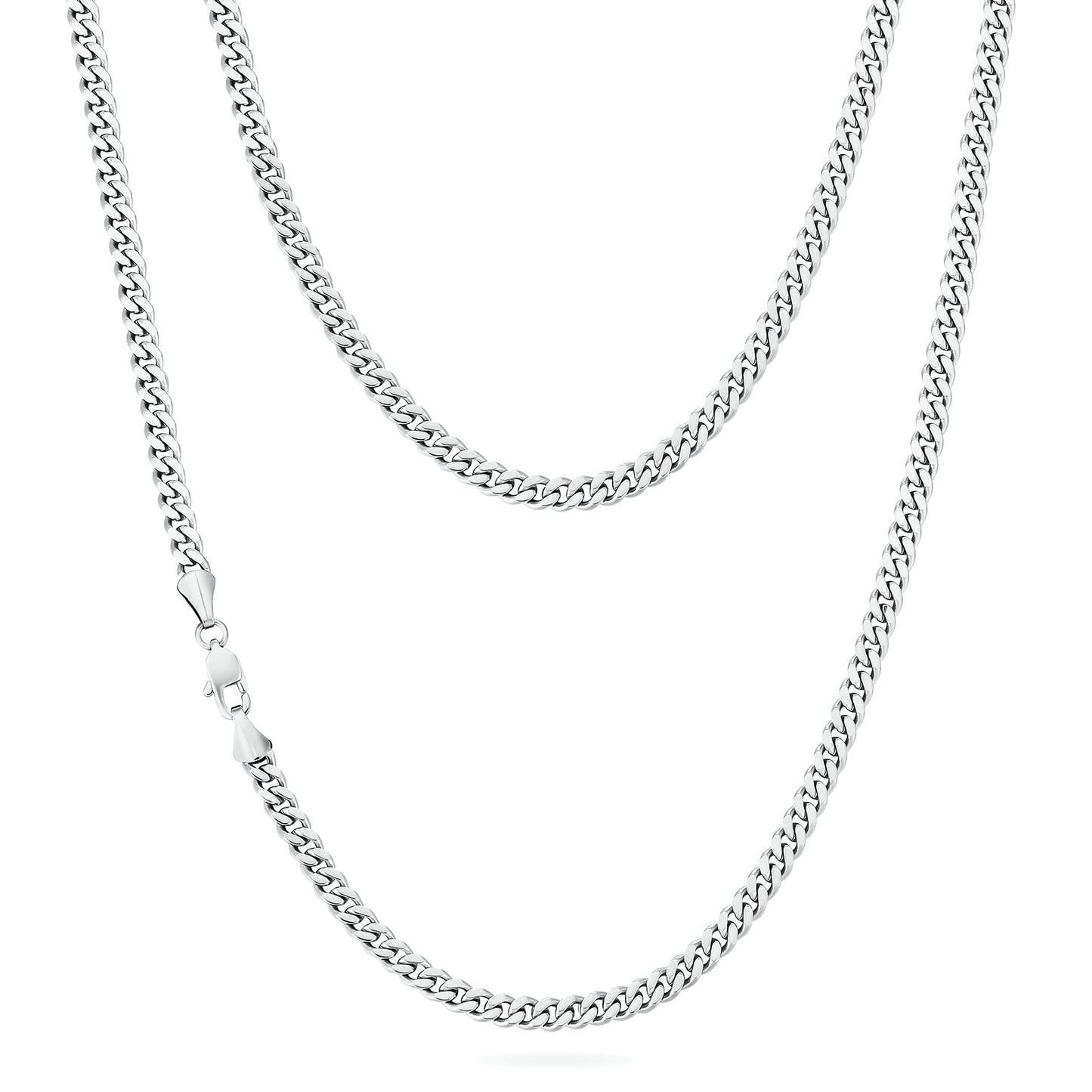 Wholesale Cuban Curb Chain 4mm 14K Gold/White Gold