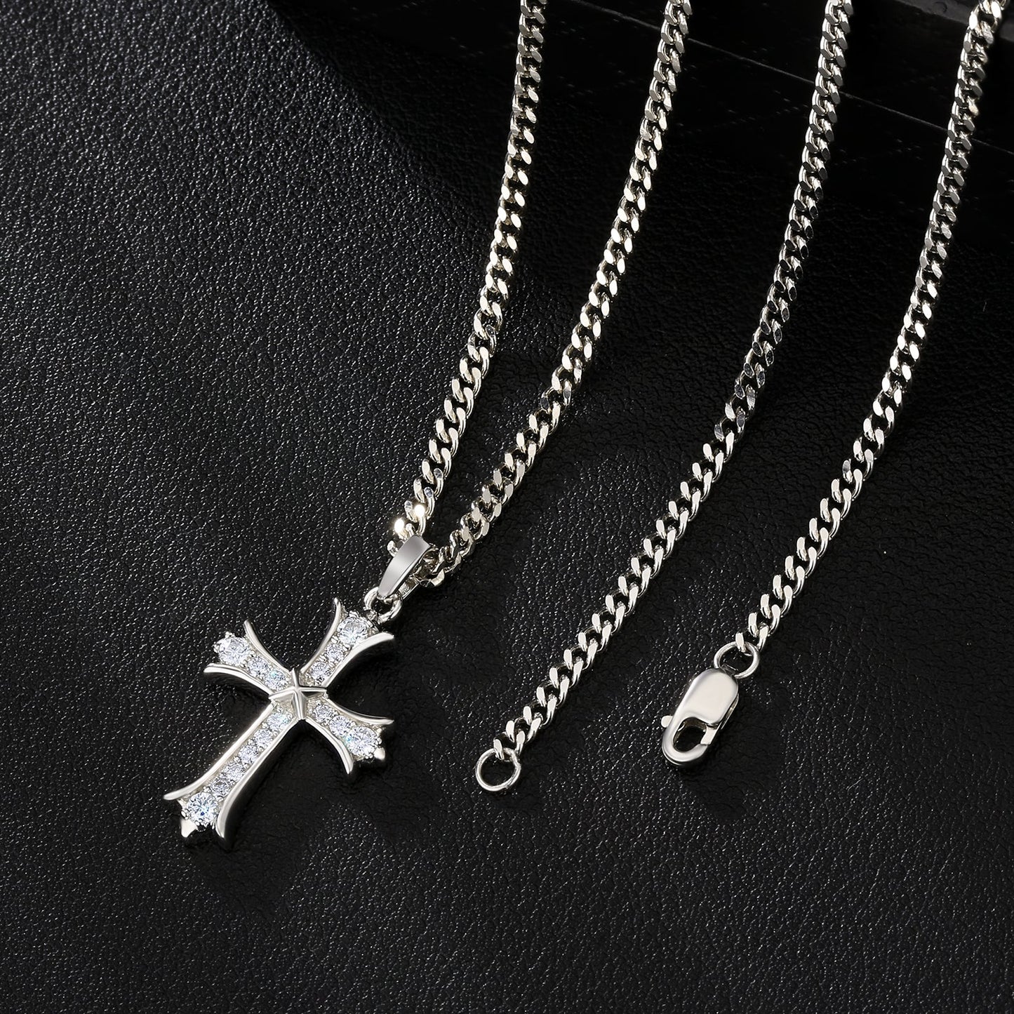 0.33 Carats VVS1 Moissanite Cross Pendant for Men 14K Gold/ White Gold