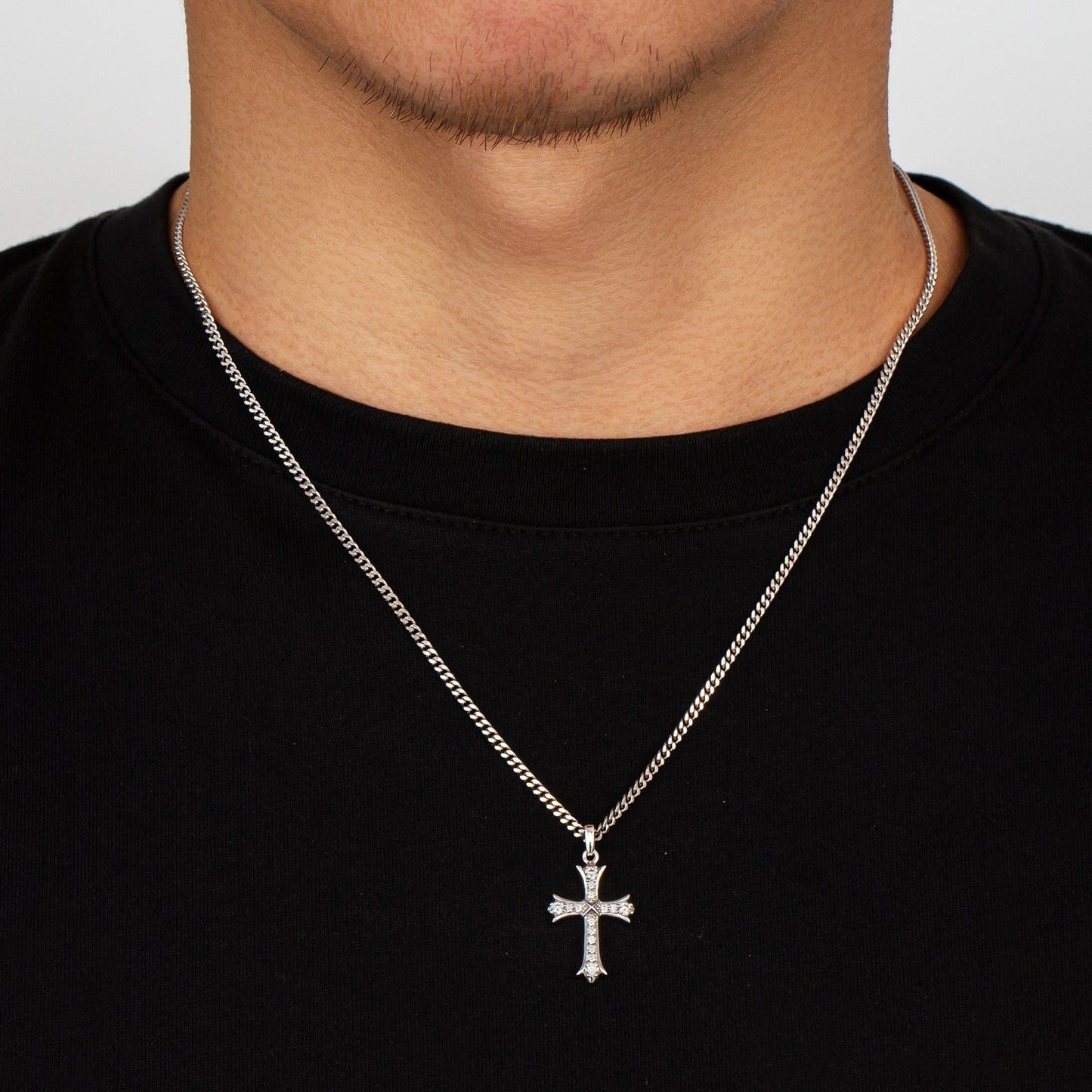 0.33 Carats VVS1 Moissanite Cross Pendant for Men 14K Gold/ White Gold