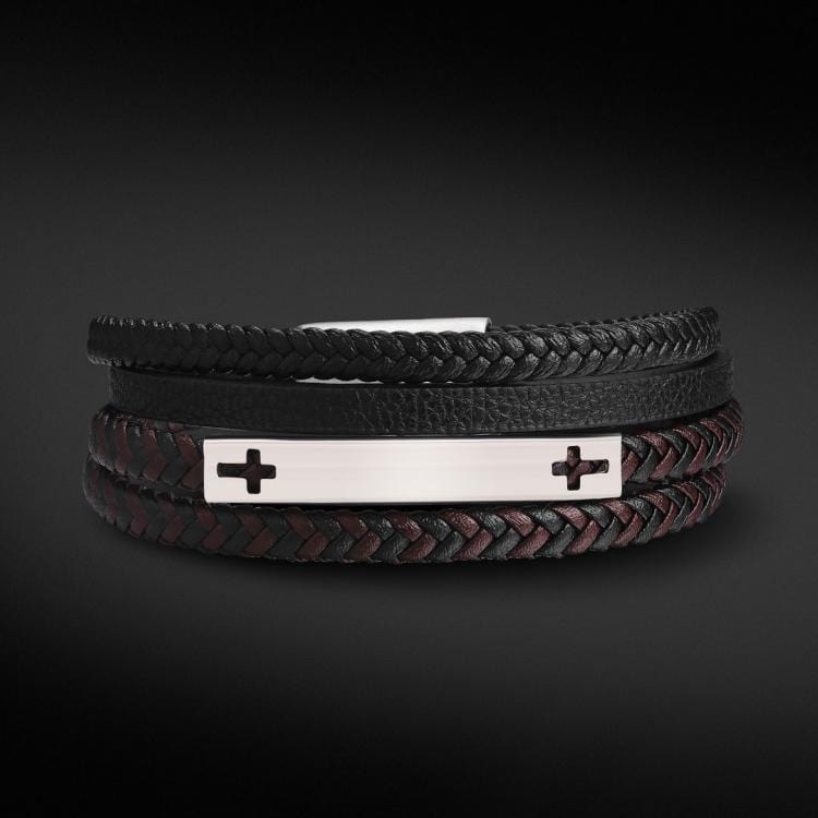 Mens leather and Braided leather bracelets