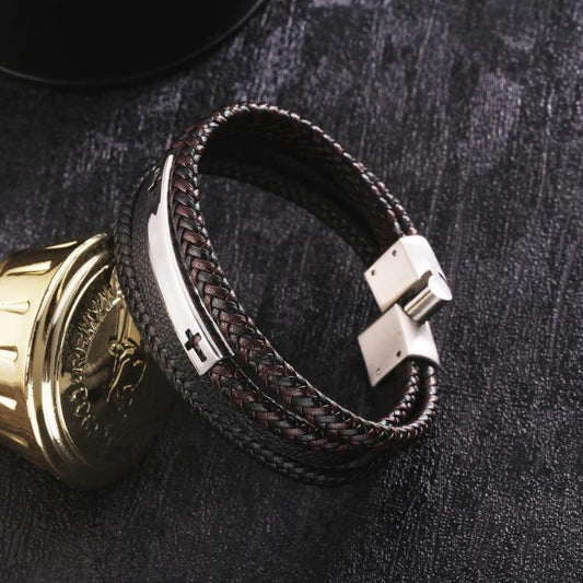 Mens leather and Braided leather bracelets