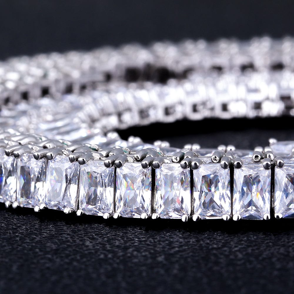 Wholesale Tennis Chain  3mm 4mm 5mm DEF VVS Moissanite  In 925 Silver Princess Cut