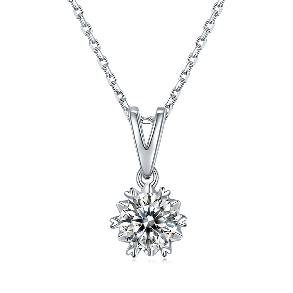 Wholesale Moissanite 1.0 Carats Custom CVD Diamond Pendant Necklace Wholesale Lab Grown Diamond Jewelry