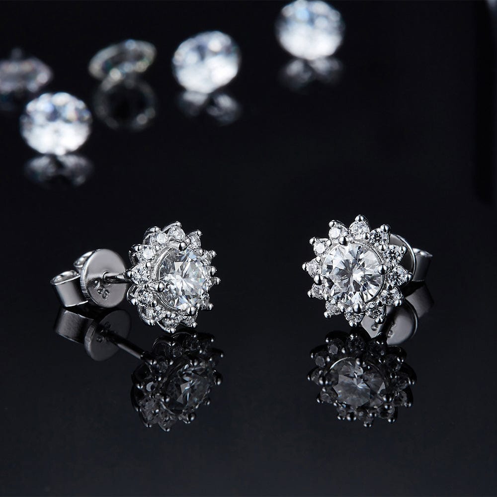 Wholesale 925 Sterling Silver Stud Earrings 0.5 Carats Custom Diamond Moissanite Earrings for Women