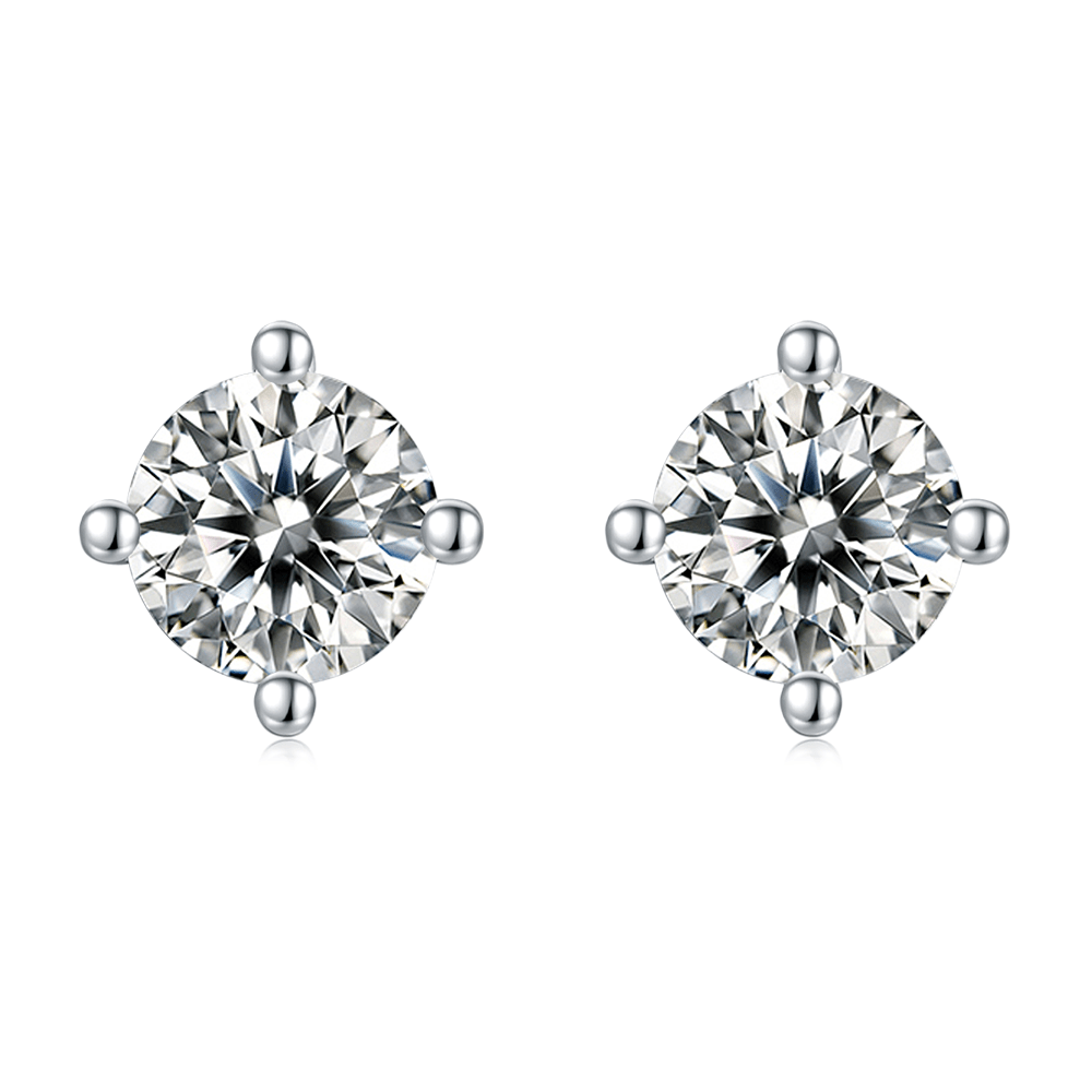 Wholesale 925 Sterling Silver Stud Earrings 0.5 Carats Custom Diamond Moissanite Earrings for Women