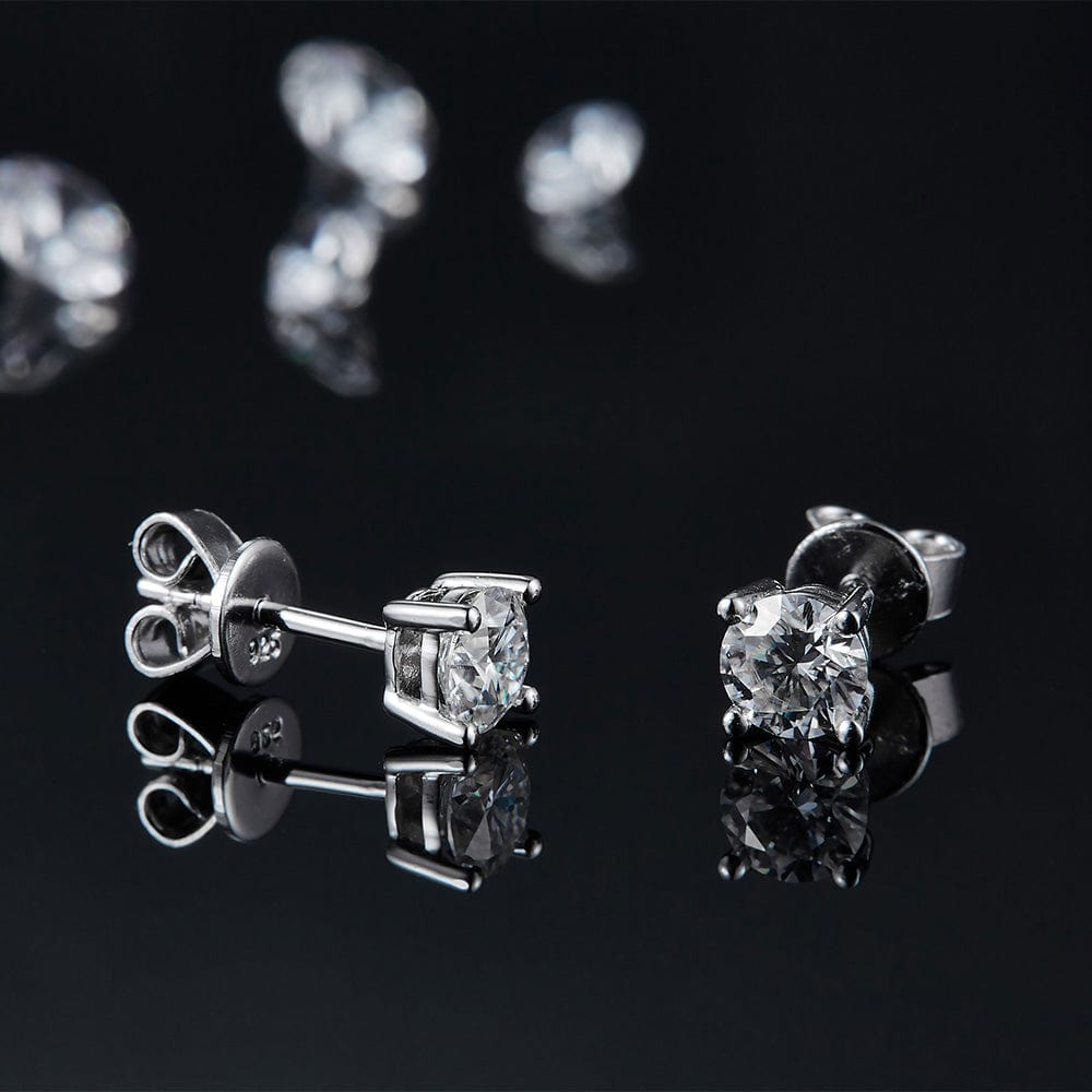 Wholesale 925 Sterling Silver Stud Earrings 0.5 Carats Custom Diamond Moissanite Earrings for Women