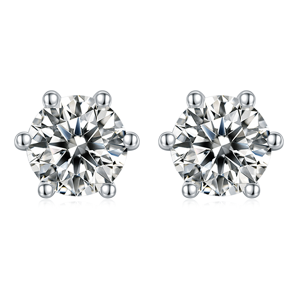 Wholesale 925 Sterling Silver Stud Earrings 0.5 Carats Custom Diamond Moissanite Earrings for Women