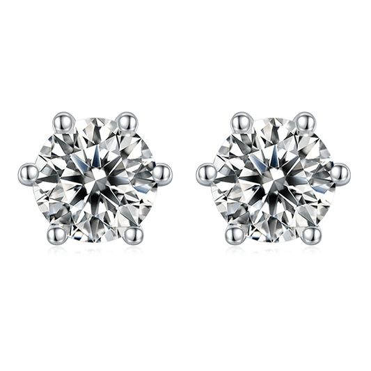 Wholesale 925 Sterling Silver Stud Earrings 0.5 Carats Custom Diamond Moissanite Earrings for Women