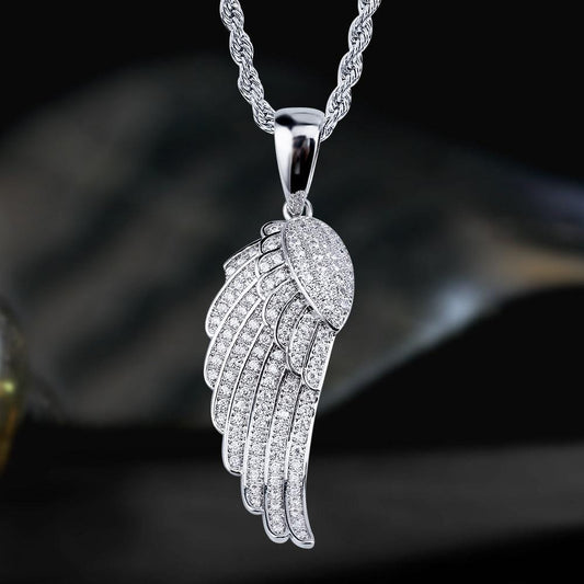 Wholesale Hip Hip Custom Pendants Angels Iced Out Winged Pendant White Gold For Fashion Necklace Wholesale