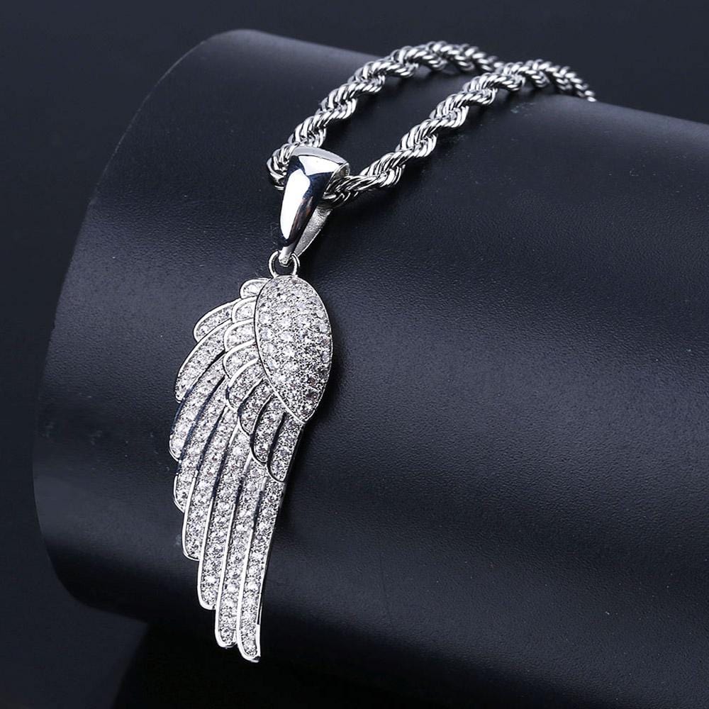 Wholesale Hip Hip Custom Pendants Angels Iced Out Winged Pendant White Gold For Fashion Necklace Wholesale