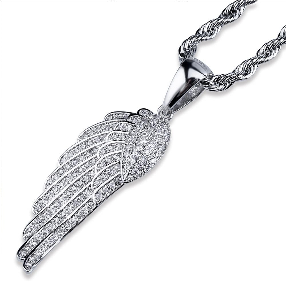 Wholesale Hip Hip Custom Pendants Angels Iced Out Winged Pendant White Gold For Fashion Necklace Wholesale