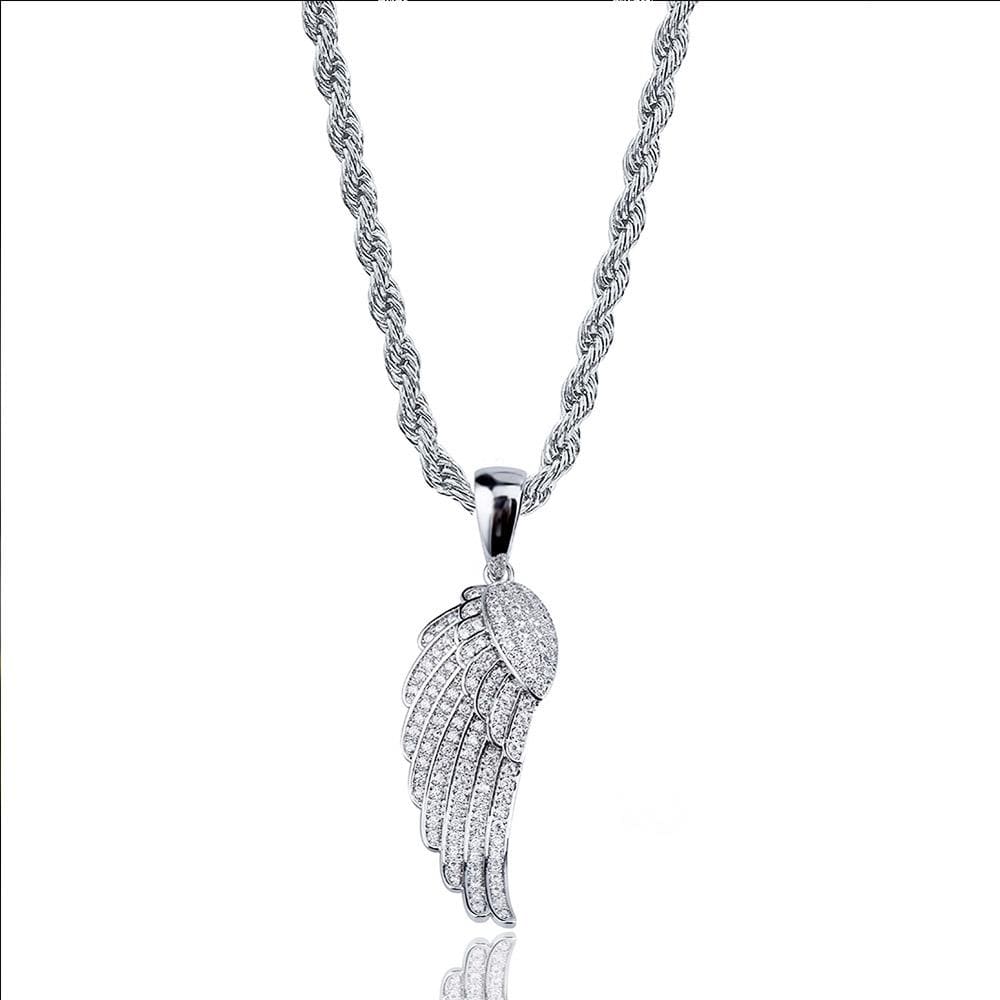 Wholesale Hip Hip Custom Pendants Angels Iced Out Winged Pendant White Gold For Fashion Necklace Wholesale