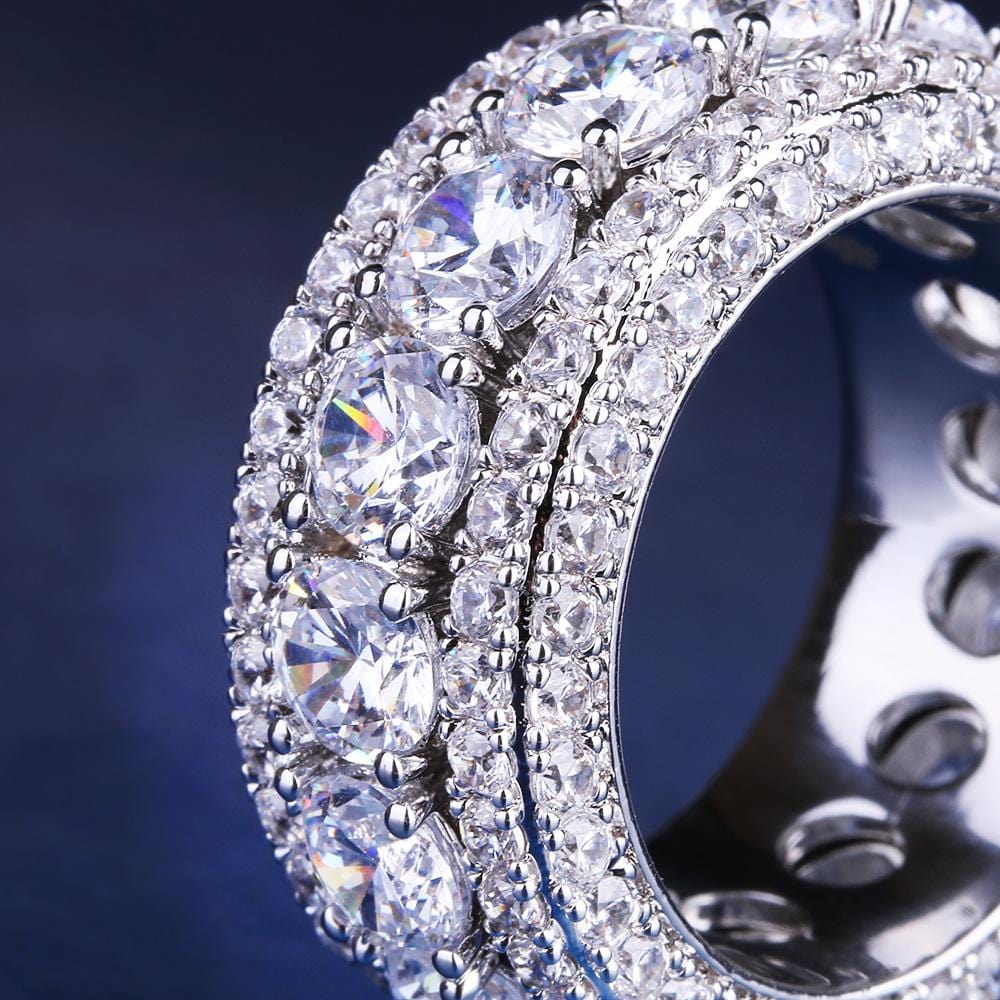 Wholesale Rings Iced Out Rotating Ring Diamond CZ Ring