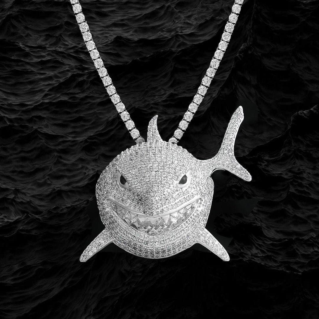 Wholesale Hip Hop Custom Animal 69 Shark Pendant Necklace Iced Out with CZ Custom Design Deposit