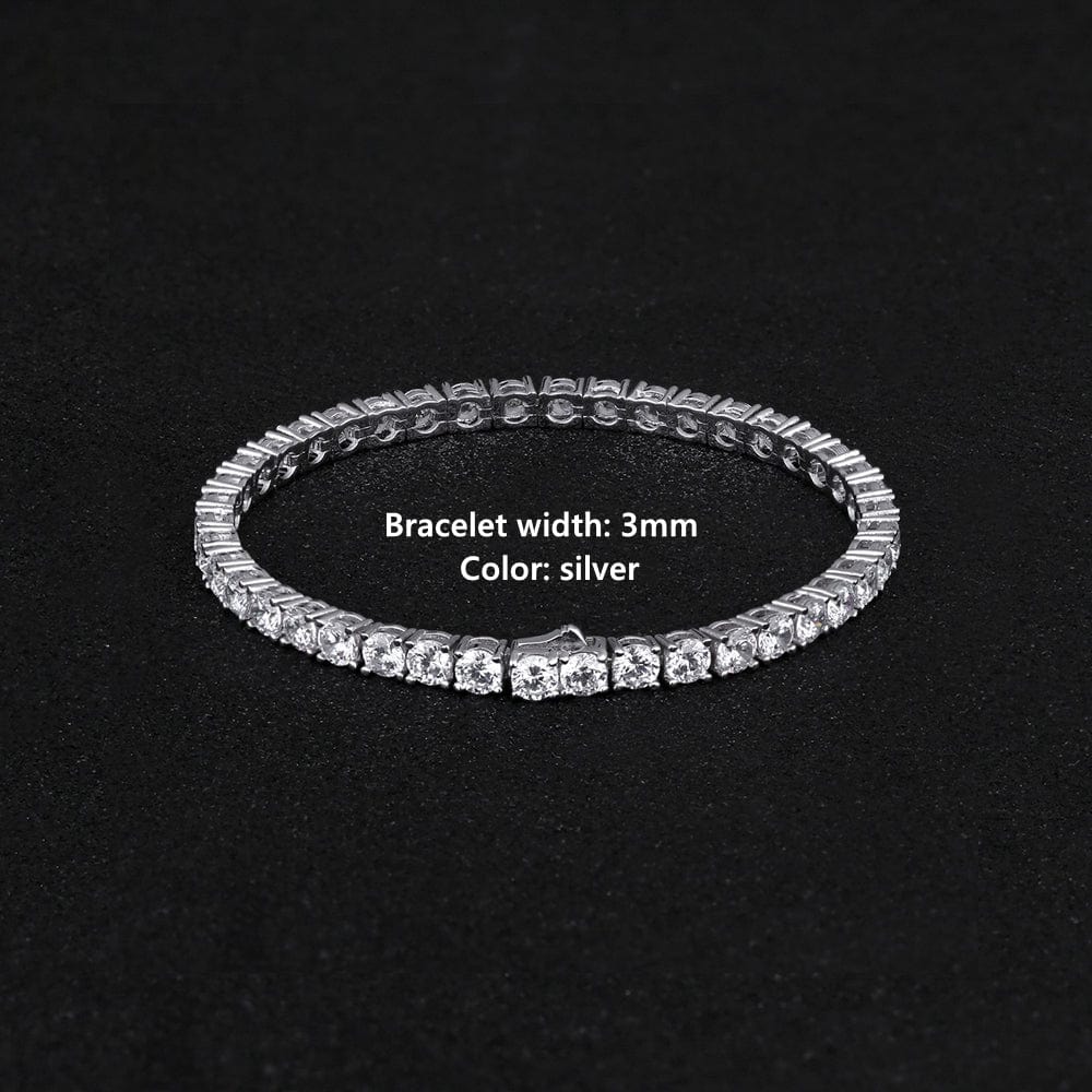 Wholesale 3mm Tennis Bracelet White Gold For Fashion Necklace Drop Shipping Service