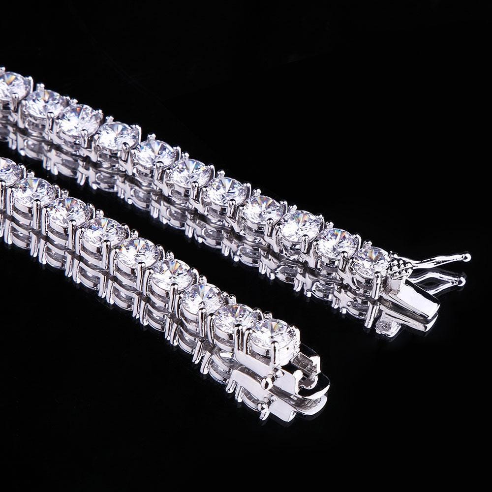 Wholesale 5mm Tennis Chain With Diamond CZ Plated White Gold